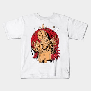 Red and Cream Goddess of The Hijab Kids T-Shirt